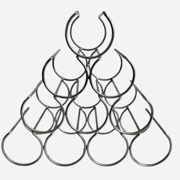 Crate & Barrel Arc Metal Wine Rack Tabletop 10Bottle Holder Free Standing Silver - Picture 2 of 5